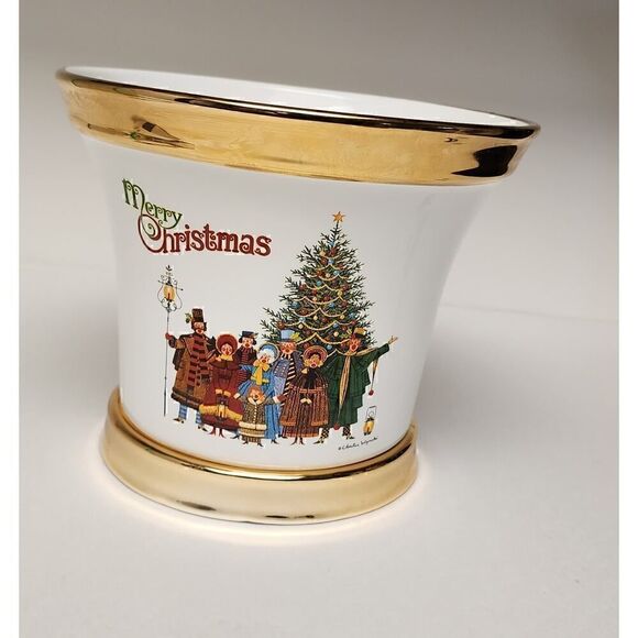 CHARLES WYSOCKI 2004 TELEFLORA MERRY CHRISTMAS PLANTER Vase - Picture 2 of 8
